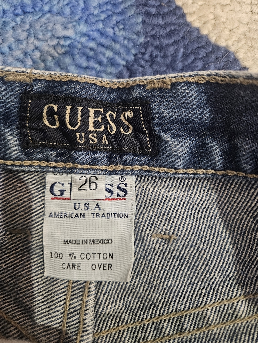 Vintage Guess Blue Denim Jean Shorts - Picture 5 of 5